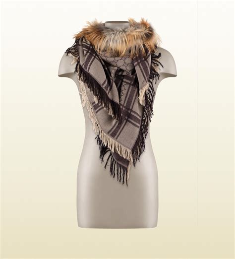 gucci scarf womens replica|gucci scarf with fur trim.